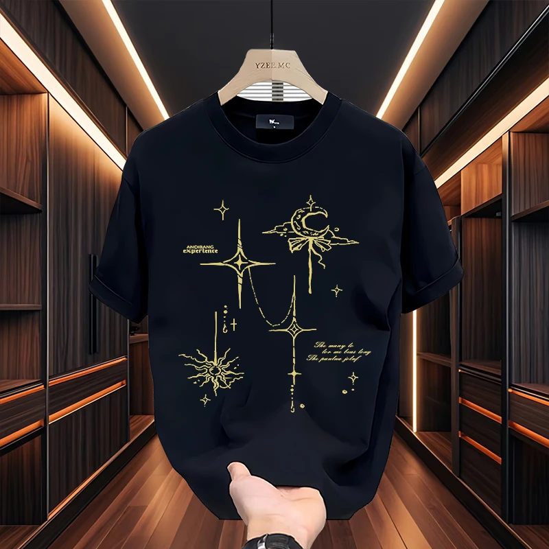 潮牌男女同款印花短袖T恤夏季新款韩版时尚男生百搭圆领半袖上衣