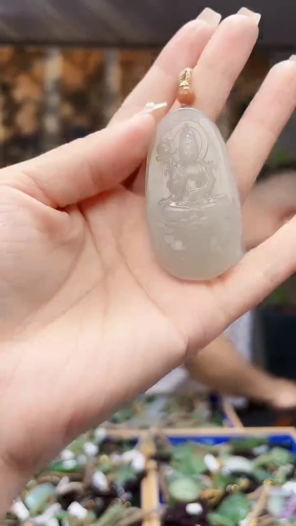 和田玉未镶嵌挂件拍一发一