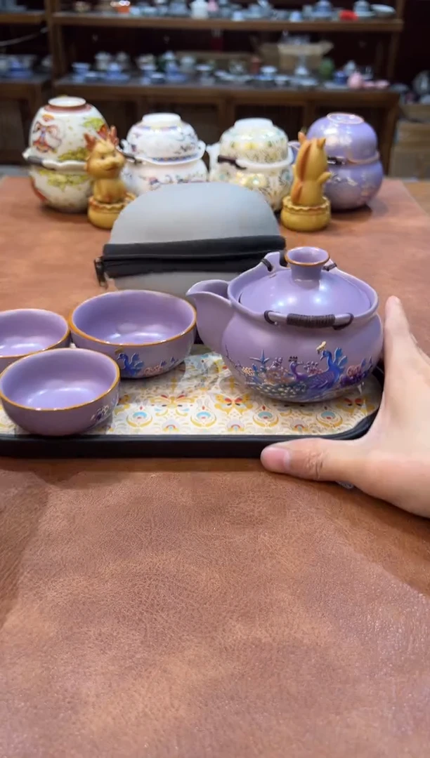 真的很便宜会开片的旅行茶具