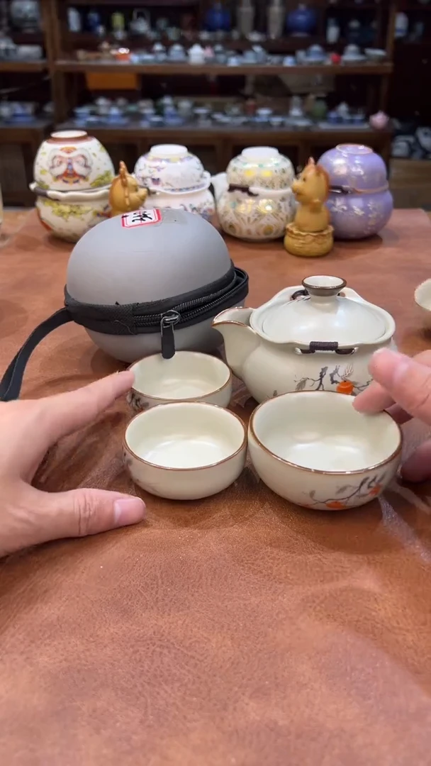 真的很便宜会开片的旅行茶具20