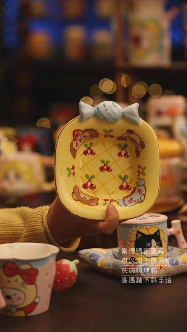 陶瓷景德镇可爱陶瓷釉下彩绘设计师款