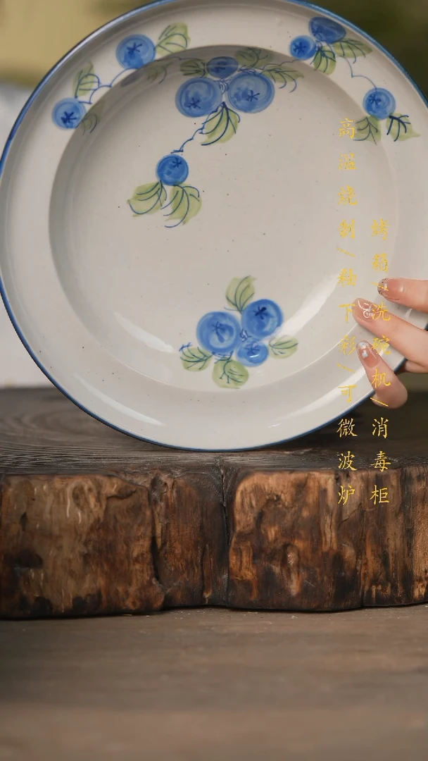 瓷片景德镇高温釉下彩可微波烤箱洗碗机