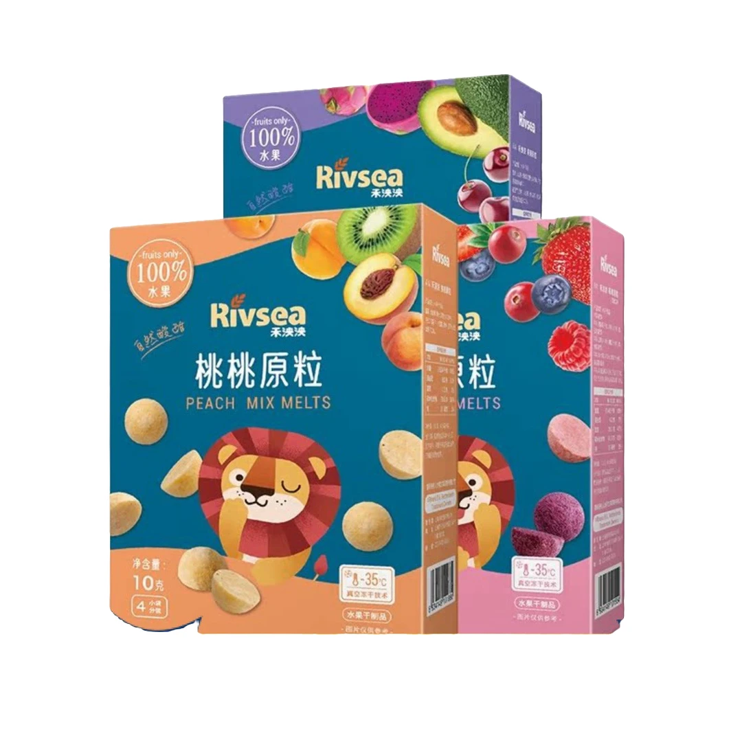 Rivsea禾泱泱果果原粒宝宝零食莓莓桃桃果粒多种口味溶豆8g/15g