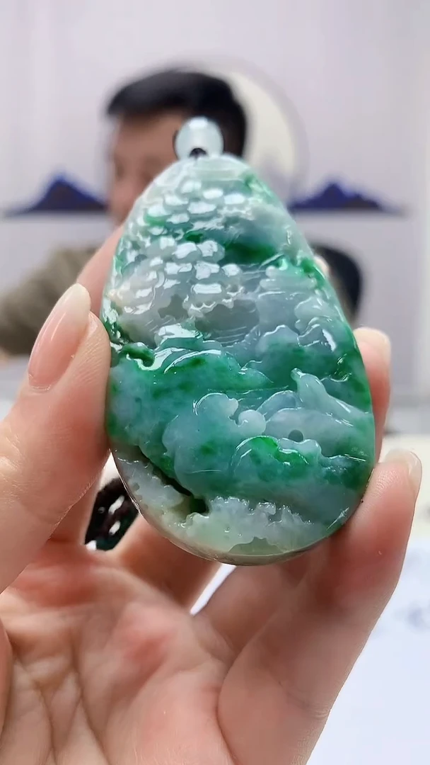定制翡翠未镶嵌4812ms-毛货147山水