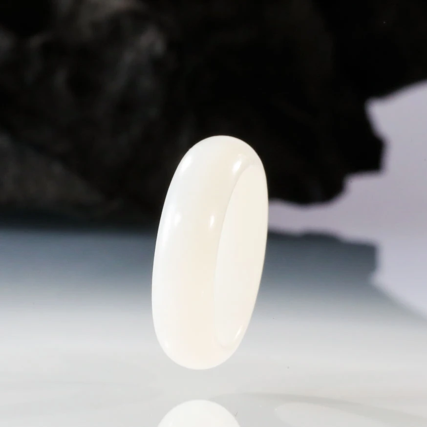 【意婵】《玉润》天然典藏且末老料羊脂白玉戒指-904905