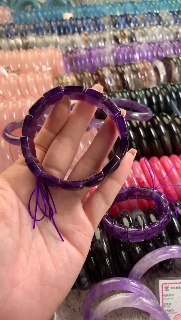 未镶嵌珠宝半成品水晶（多样性发货）方形手牌