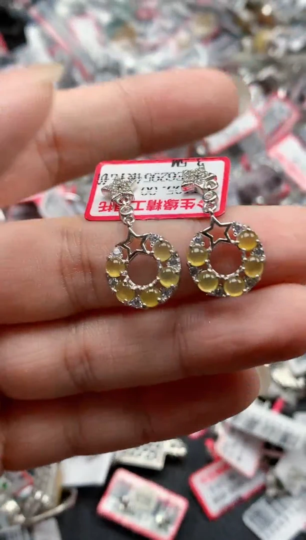 银S925镶嵌戒指翡翠天然A货缅甸翡翠