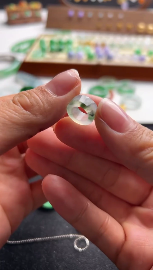 【闪购商品】定制翡翠未镶嵌乌鸡飘花跑环280-xds 清！5