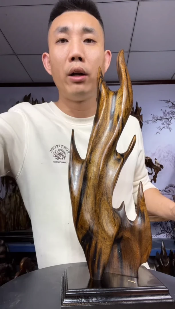 金丝楠木雕款不**弃金丝楠木工艺品摆件