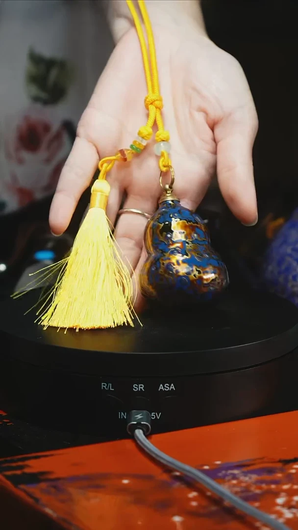 大漆紫蓝金色葫芦1