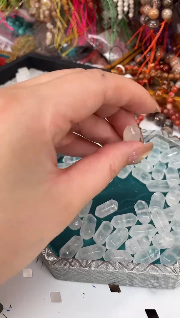 未镶嵌珠宝半成品水晶白水晶双尖 一个