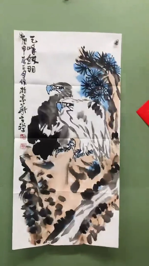 竖款精品三尺，双鹰