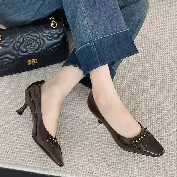 双色漆牛皮 单鞋女鞋 006736