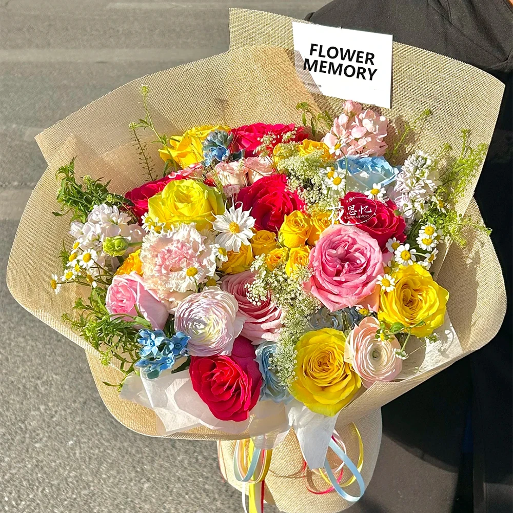 春日阳光【13朵玫瑰混搭花束】送爱人闺蜜朋友仪式感鲜花花束鲜花鲜花店同城送花上门免费配送