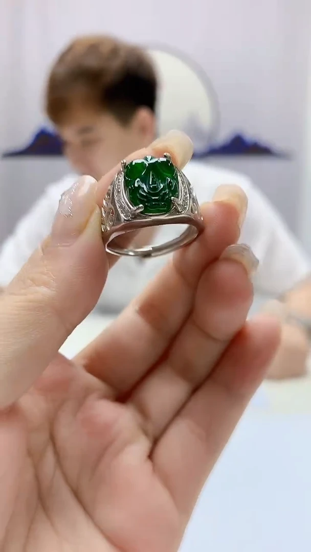 定制翡翠未镶嵌4868ms-毛货80戒指