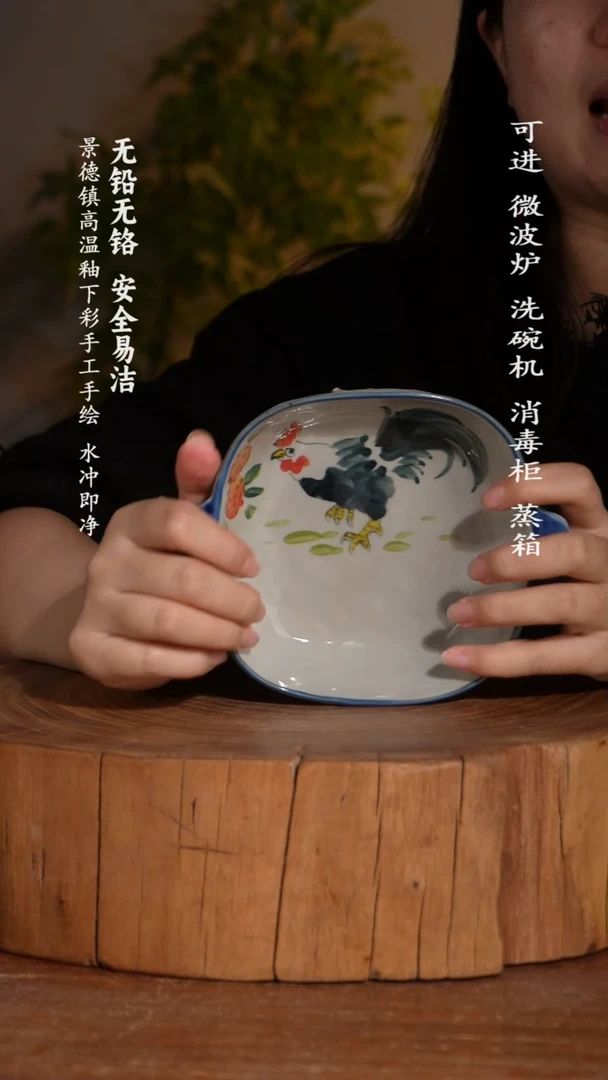 碗瓷景德镇高温瓷釉下彩手绘陶瓷