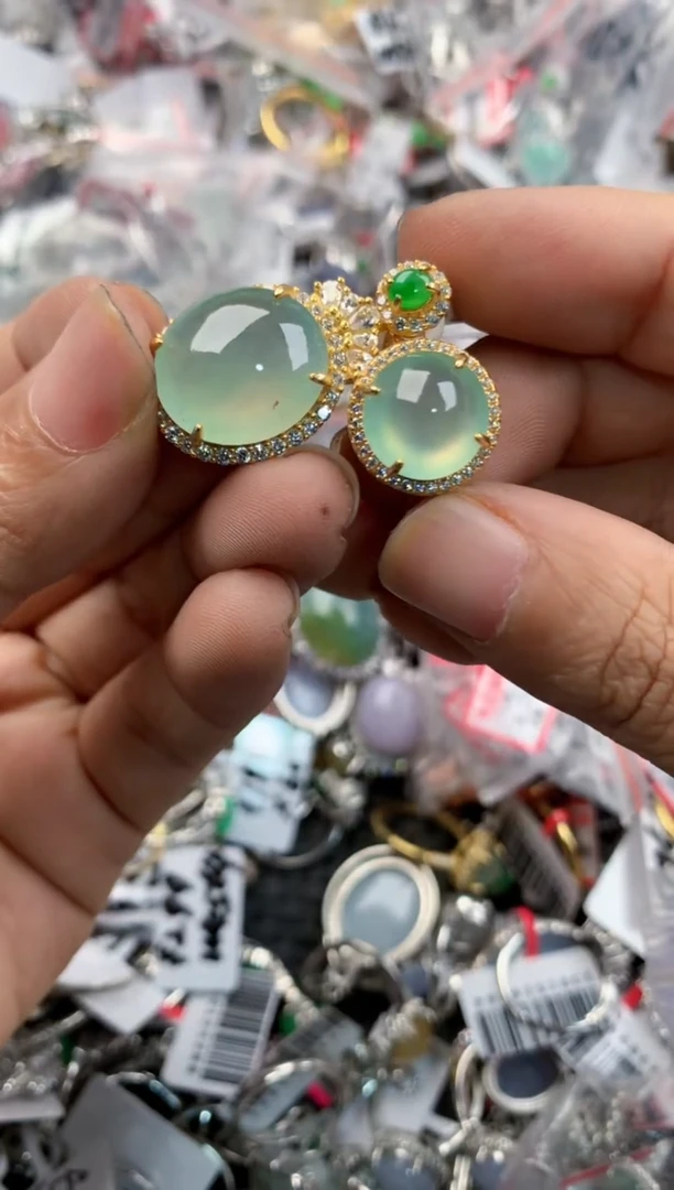 银S925镶嵌戒指翡翠555----10