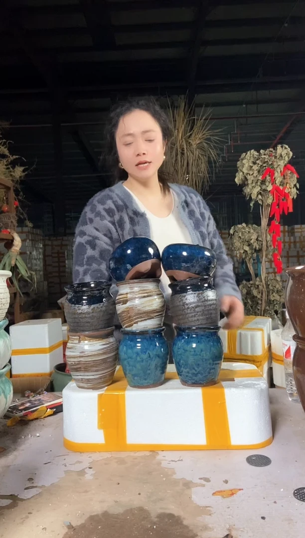 宜兴紫砂粗陶花盆