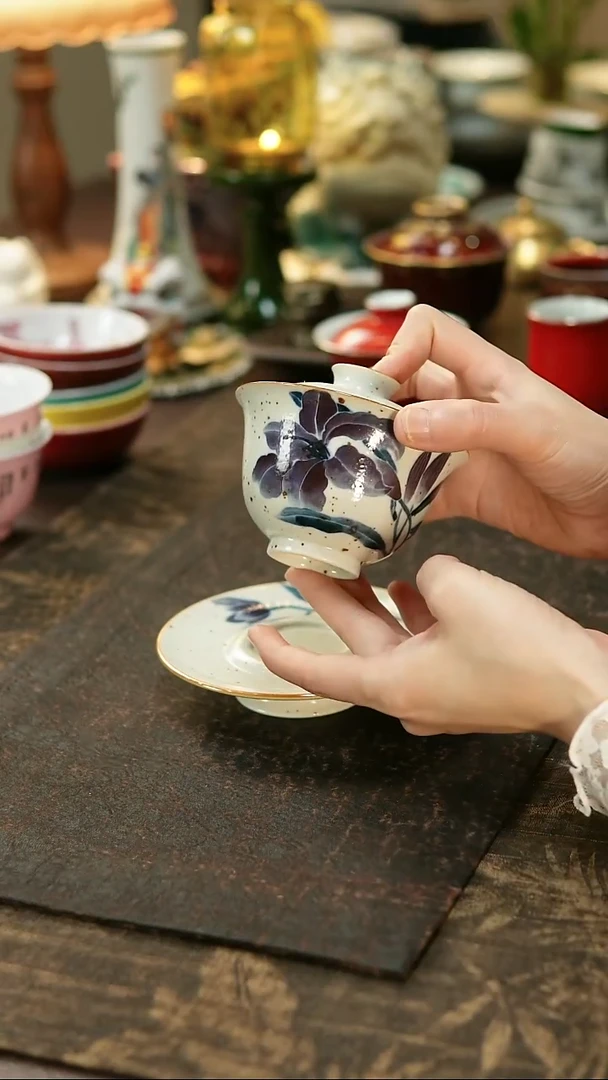 阿*景德镇陶瓷杯碗柴烧多人
