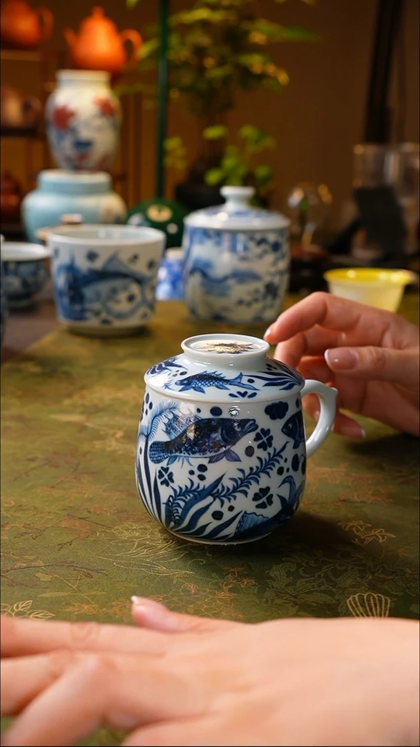 其他?**西青花青花鱼藻杯青花