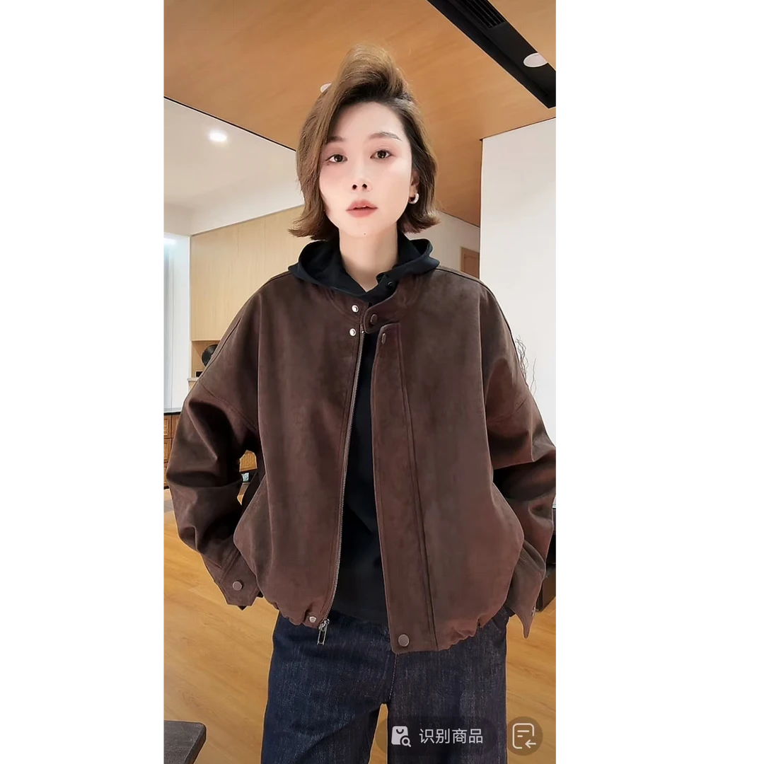 YYOUHAN 2025新款【卢本斯旧街】极简毛绒感慵懒风短外套 2508C4740