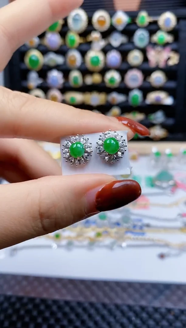 银S925镶嵌戒指翡翠116