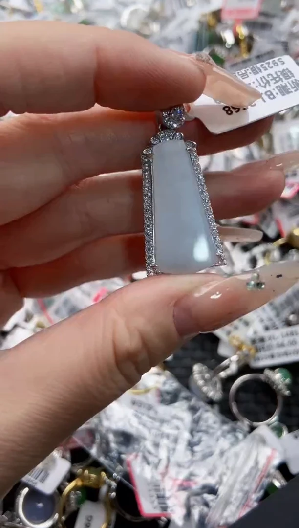 银S925镶嵌戒指翡翠555    9