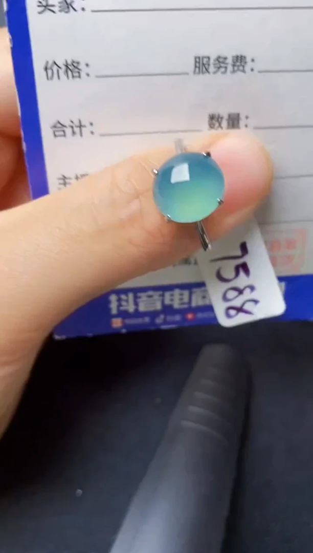 翡翠戒指银S925镶嵌222222