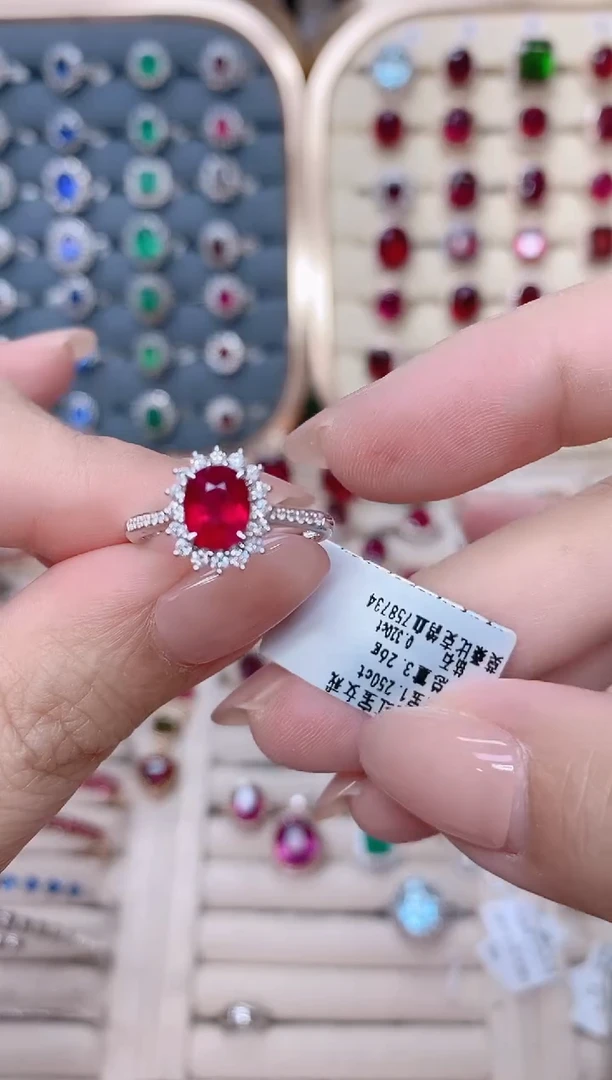 18K金镶嵌红宝石戒指红宝石1.25CT