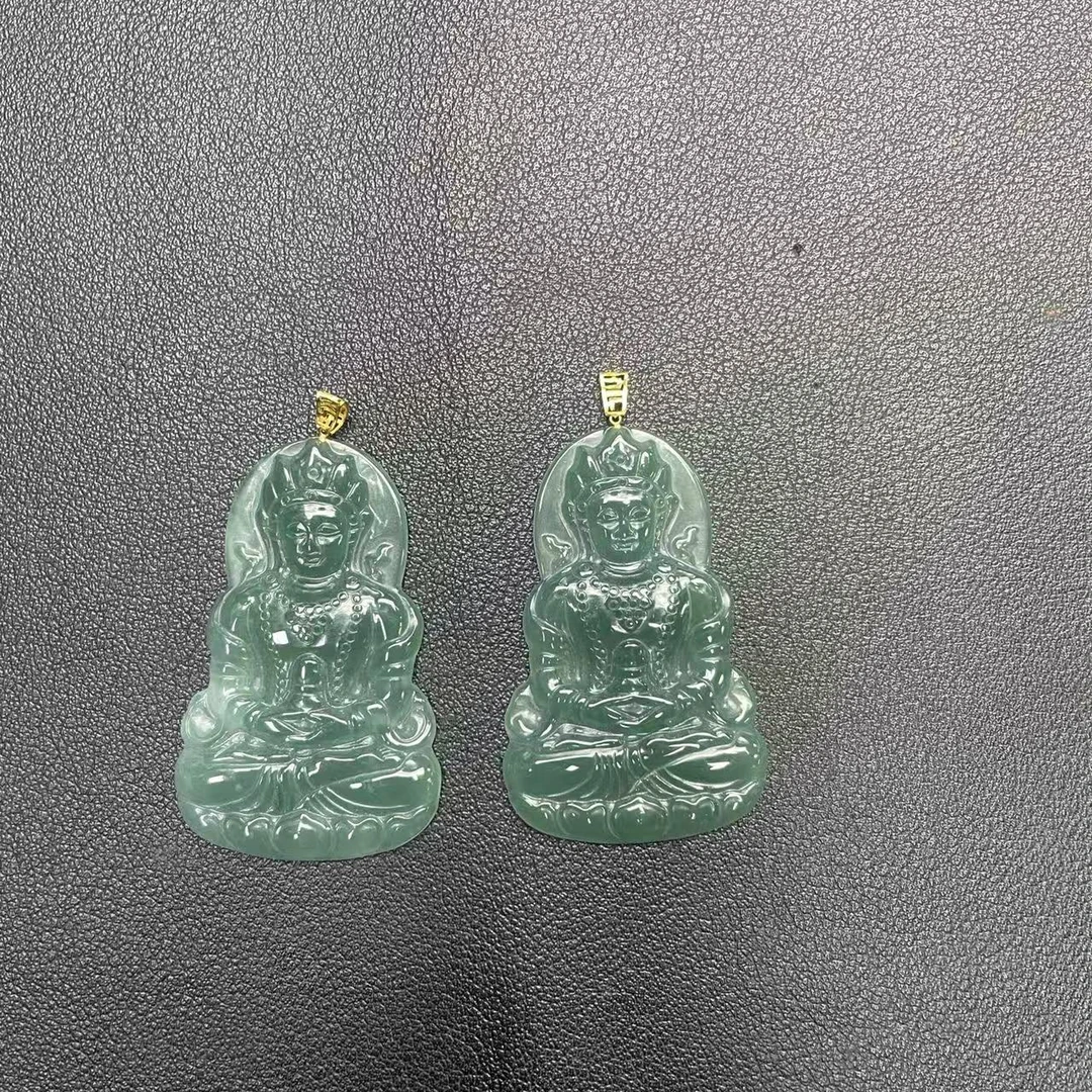 【玉经纶】506573/Q49-天然A货翡翠观音吊坠-多样性发其一