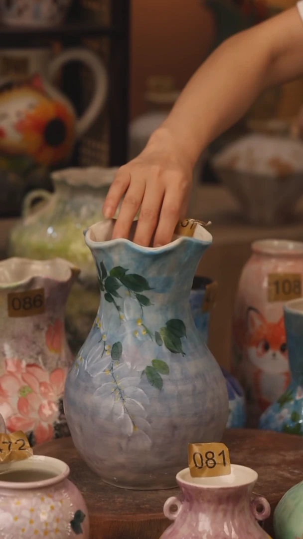 陶瓷377景德镇设计师手作花器摆件侘寂风