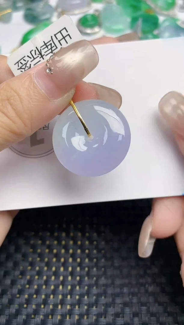 颈饰18K金镶嵌翡翠天然缅甸A货翡翠百元以上9元证书费自理