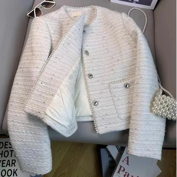 【南瓜的宝藏】冬新款小香风羽绒服短外套法式名媛圆领MD33335