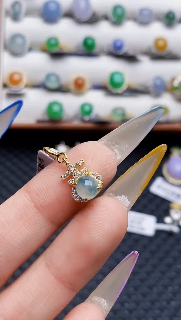 银S925镶嵌戒指翡翠1363