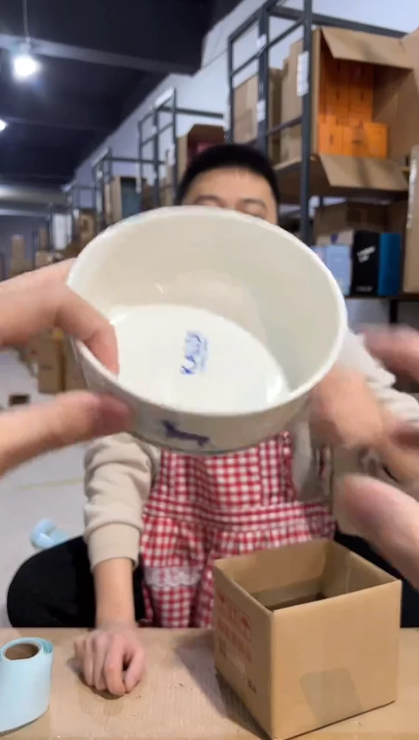 【闪购商品】杯白蓝狗粮碗2件套