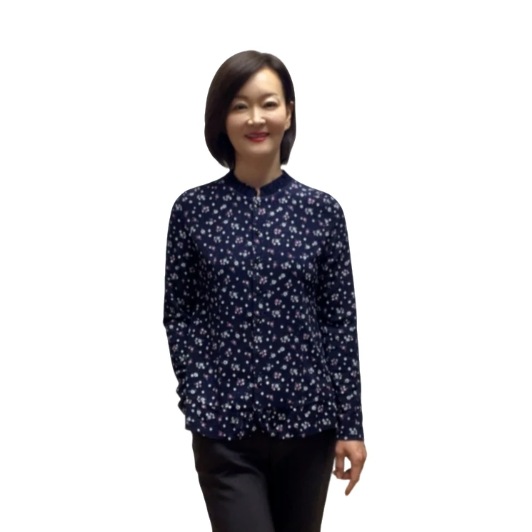 【延姐姐专属】2025新款韩国小碎花藏青色百搭时尚减龄女士上衣开衫