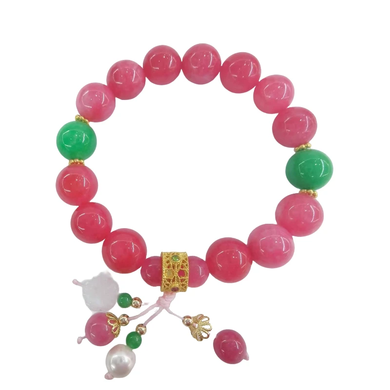 高定珠宝西柚粉色设计款手串S978