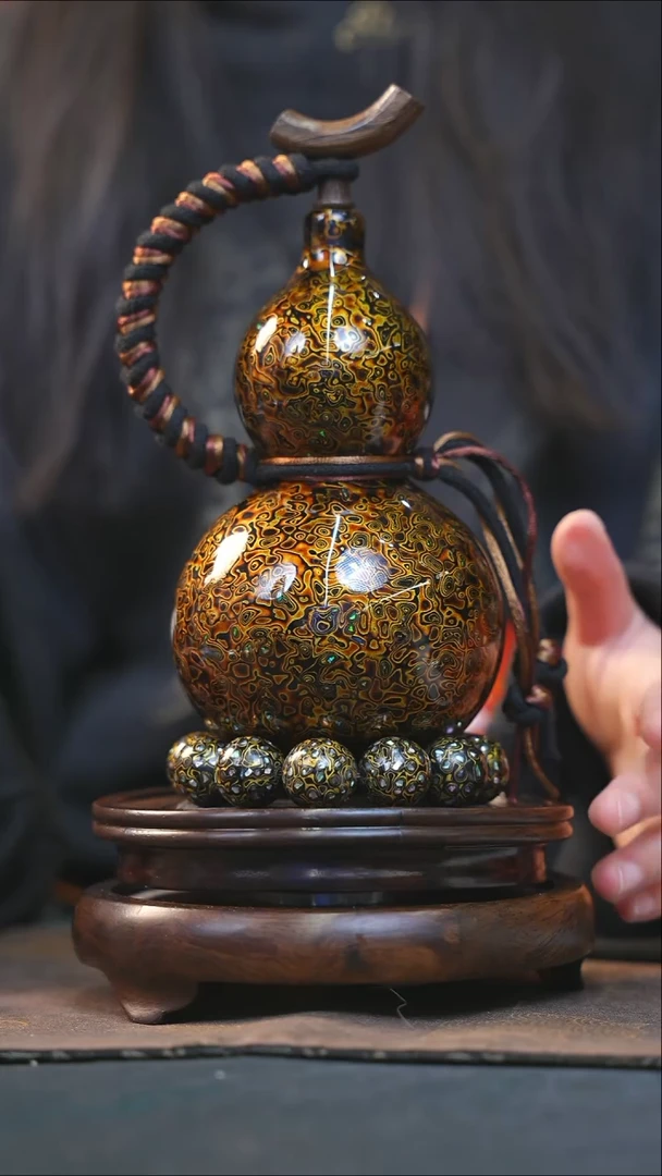 【闪购商品】YN243大漆酒葫芦不包手串及旋转底座