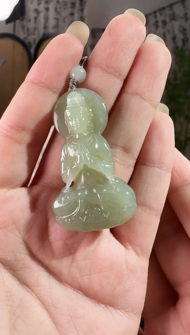 颈饰未镶嵌和田玉观音