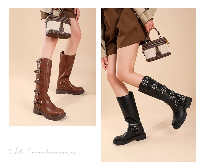 清断码真皮PU骑士靴NO退NO换-脚肥胖勿拍-不接受顺feng京dong返货