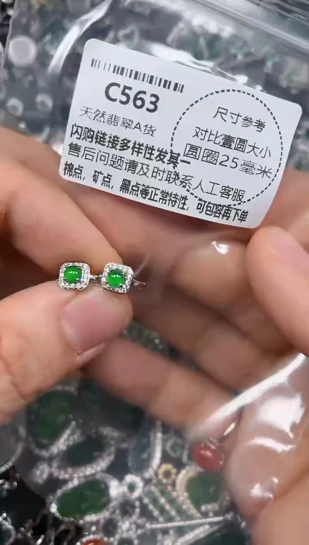 颈饰未镶嵌翡翠C563耳扣