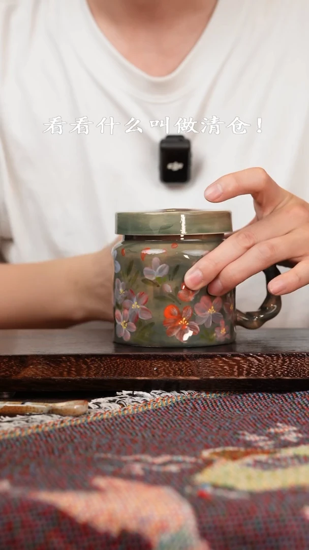 杯手绘釉下彩y异形设计同款