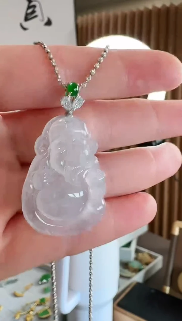 翡翠18K金镶嵌吊坠(不含链)吊坠