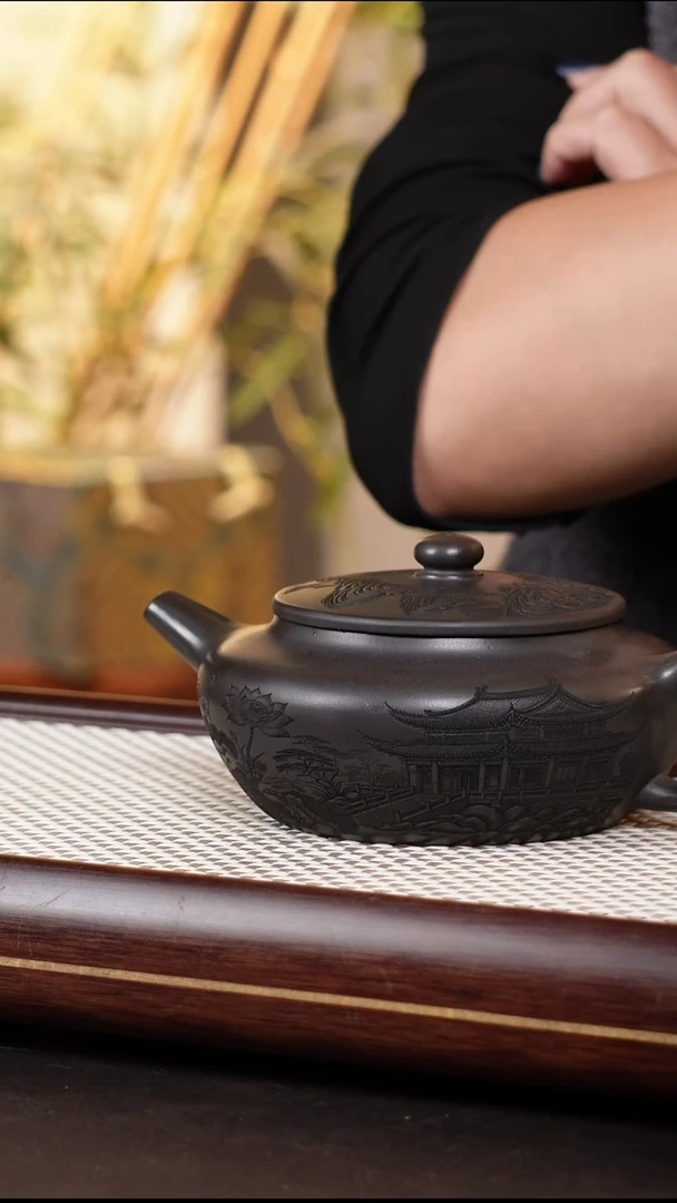 茶壶紫砂石黄扁尘