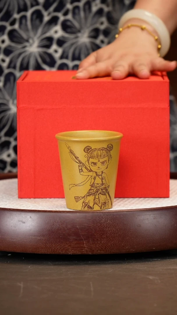 紫砂茶壶紫砂壶+黄金段哪吒杯