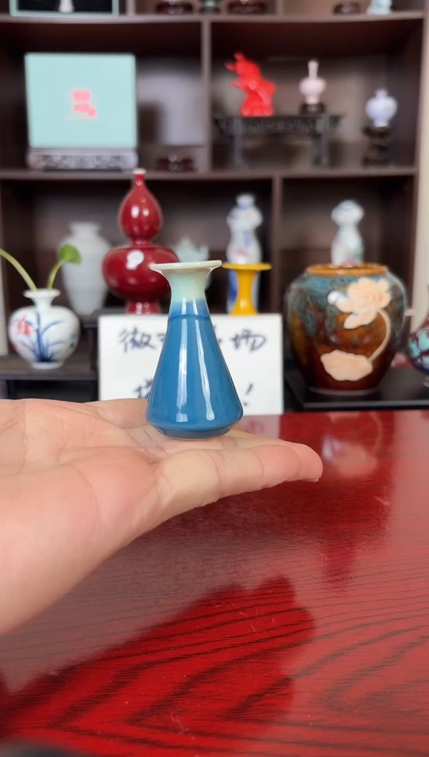 摆件瓷12.23晚微瑕小花瓶摆件迷你