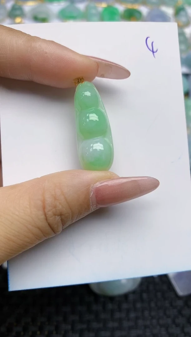 【闪购商品】翡翠颈饰18K金镶嵌天然A货翡翠 4