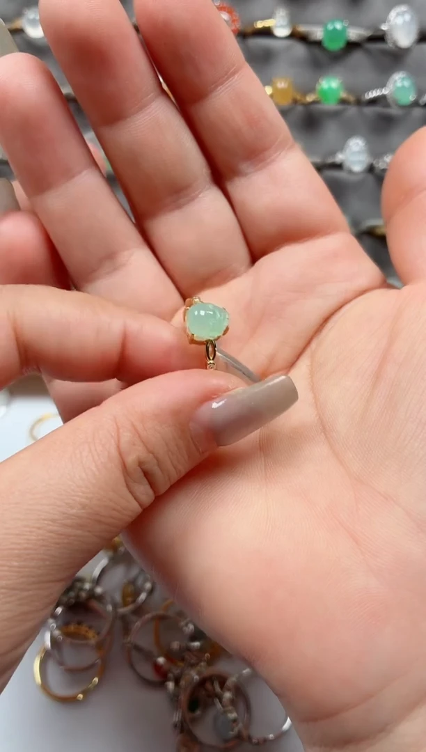 银S925镶嵌戒指翡翠.