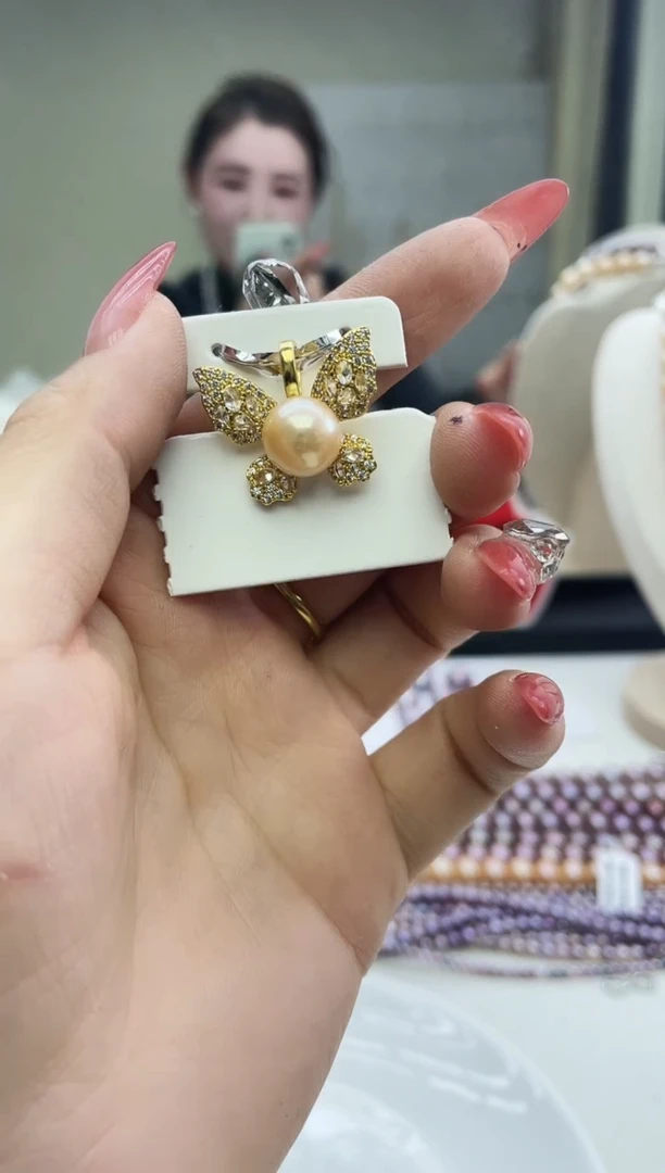 未镶嵌吊坠淡水珍珠中国红吊坠