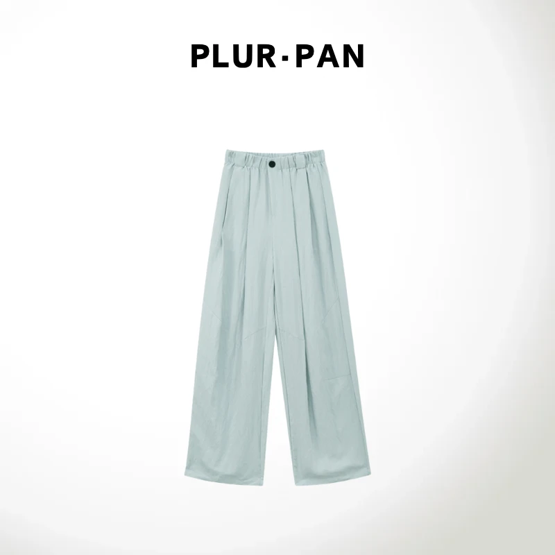 PLUR·PAN【秀场裤】满分亚麻莱赛尔肌肤感松紧腰阔腿裤